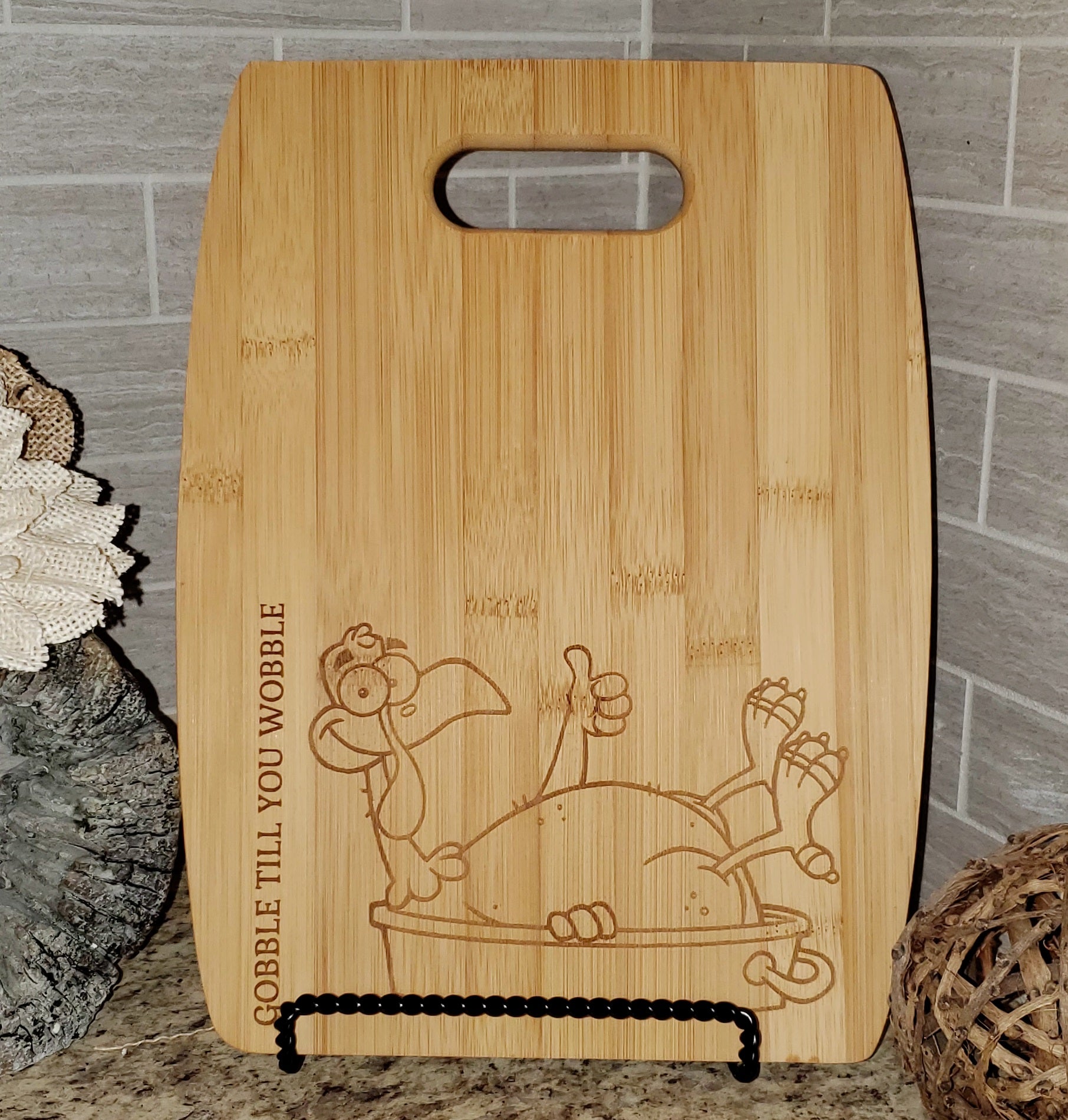 HOLIDAY CUTTING BOARD- GOBBLE!  LAST ONE!